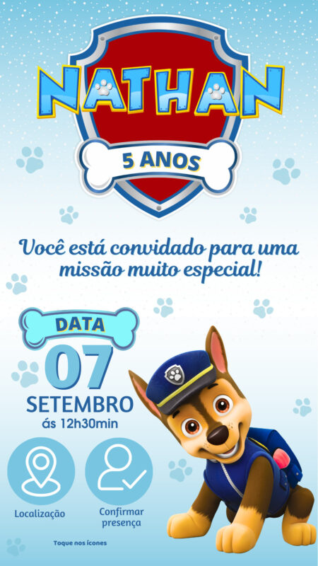 Convite Interativo - Patrulha Canina
