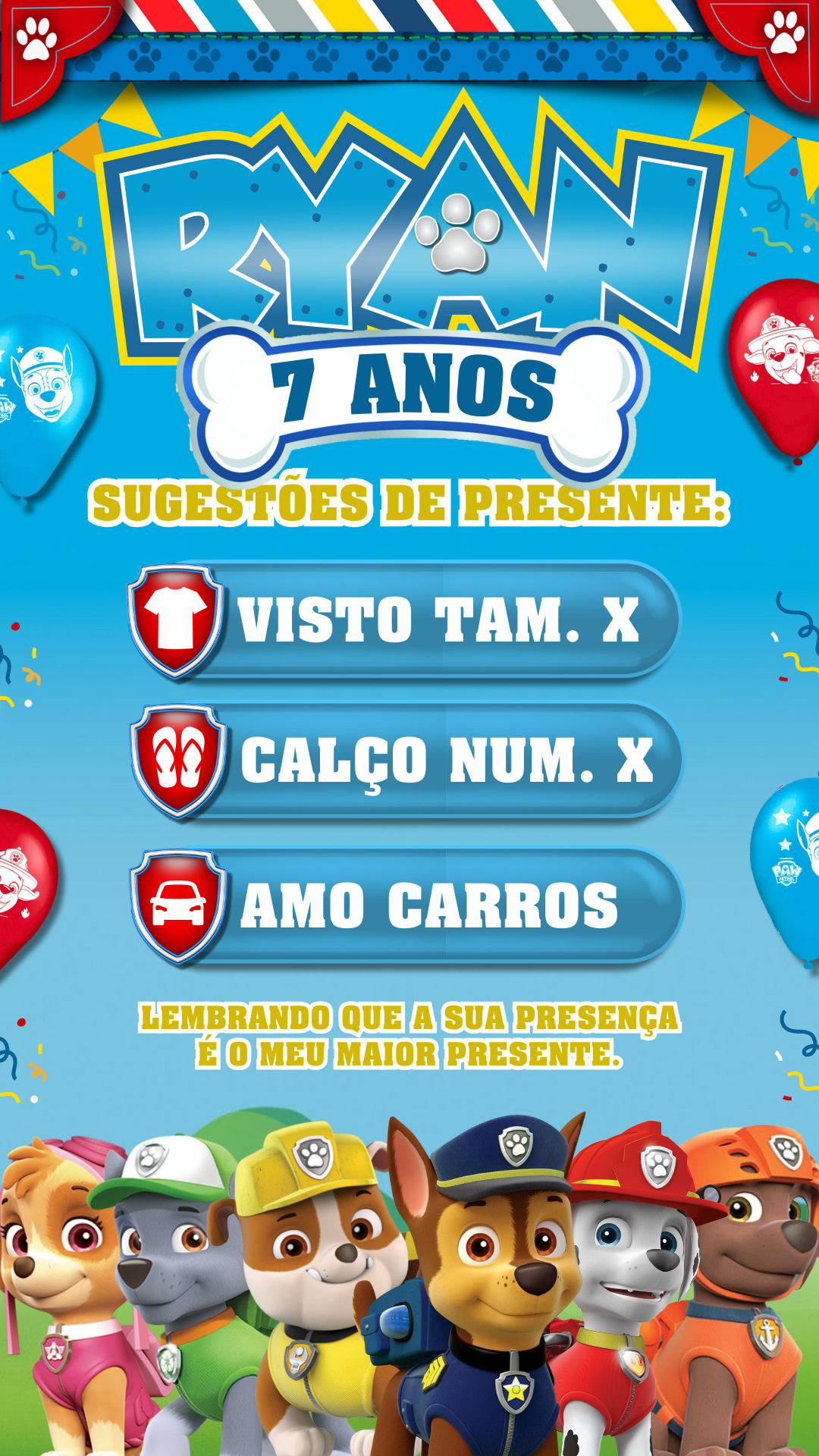 Convite Interativo - Patrulha Canina - Imagem 2