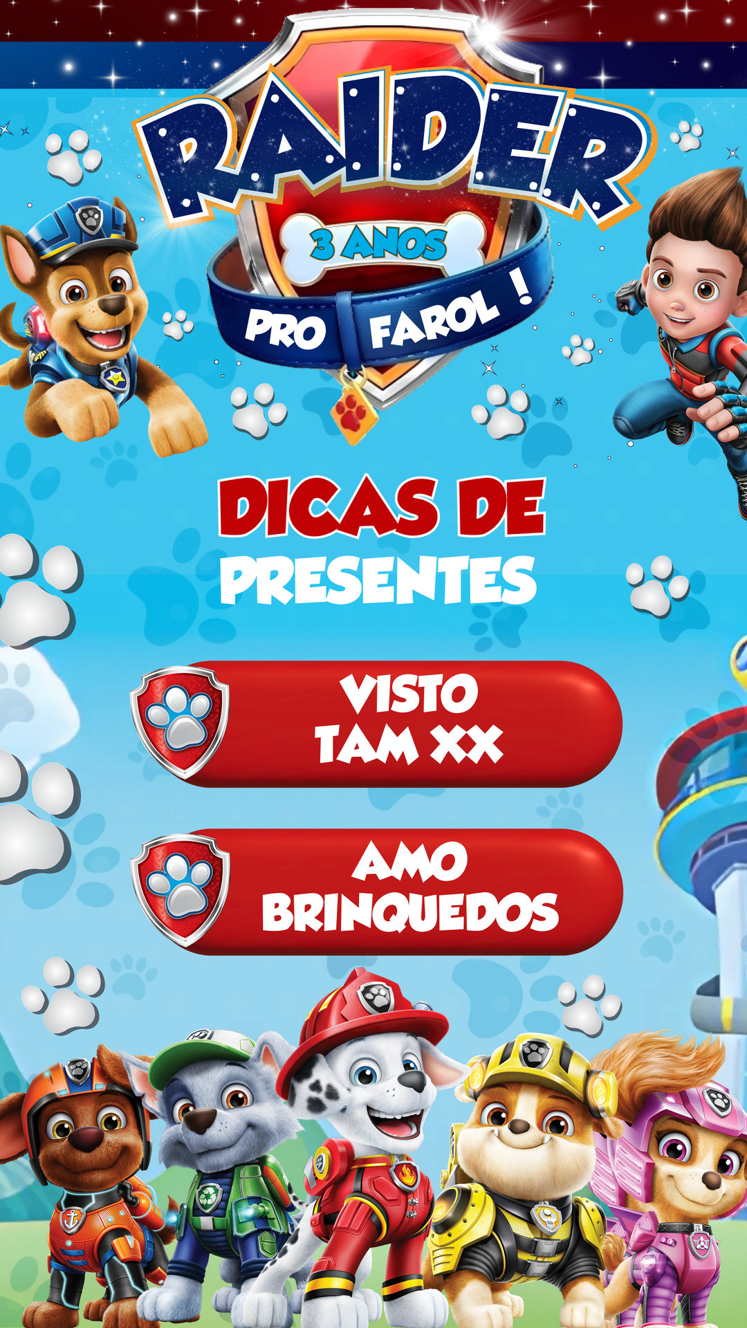 Convite Interativo - Patrulha Canina - Imagem 2