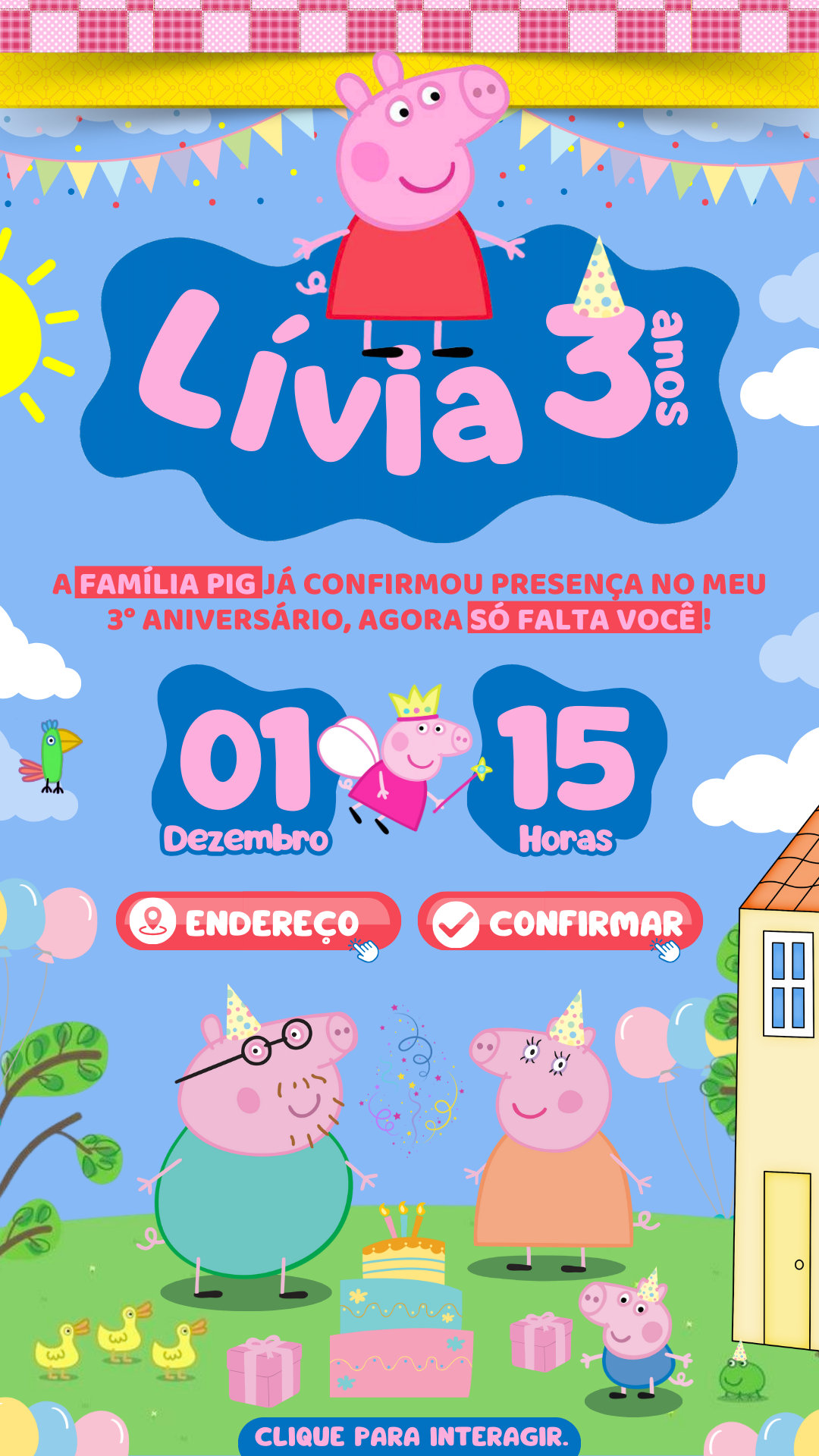 Convite Interativo - Peppa Pig
