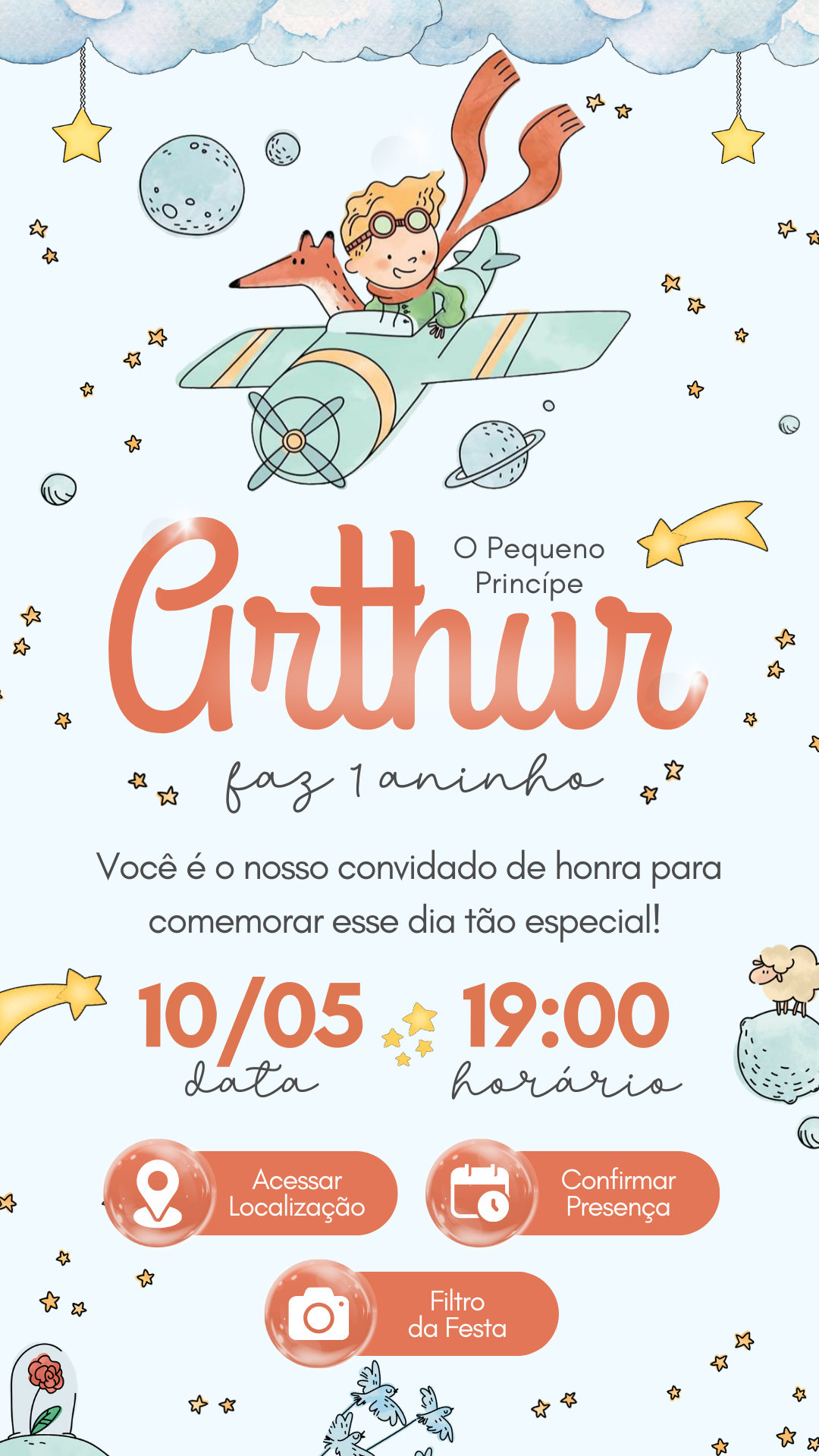 Convite Interativo - Pequeno Princípe