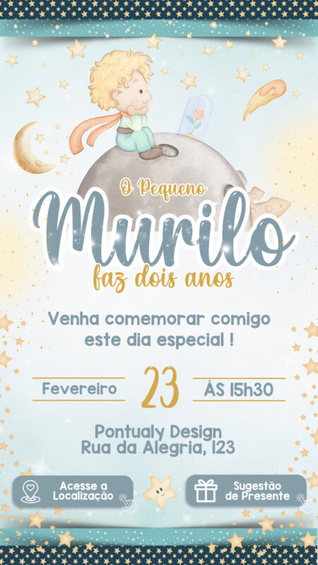 Convite Interativo - Pequeno Príncipe