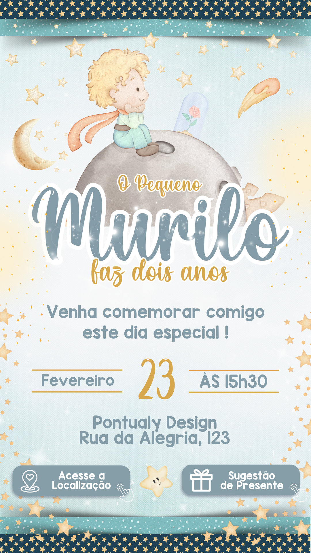 Convite Interativo - Pequeno Príncipe