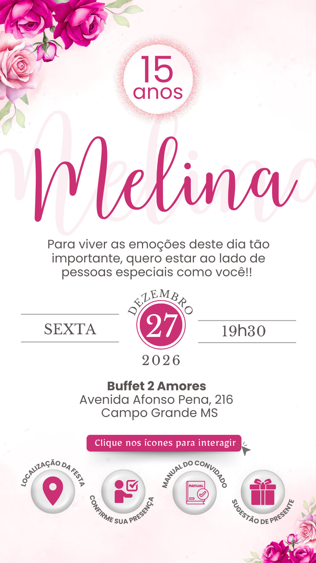 Convite Interativo -Pink 1