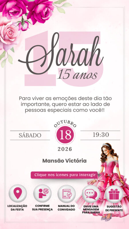 Convite Interativo -Pink 10