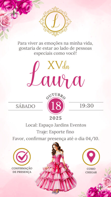 Convite Interativo -Pink 11