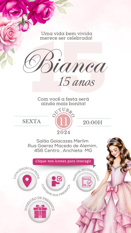 Convite Interativo -Pink 12