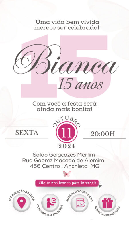 Convite Interativo -Pink 13
