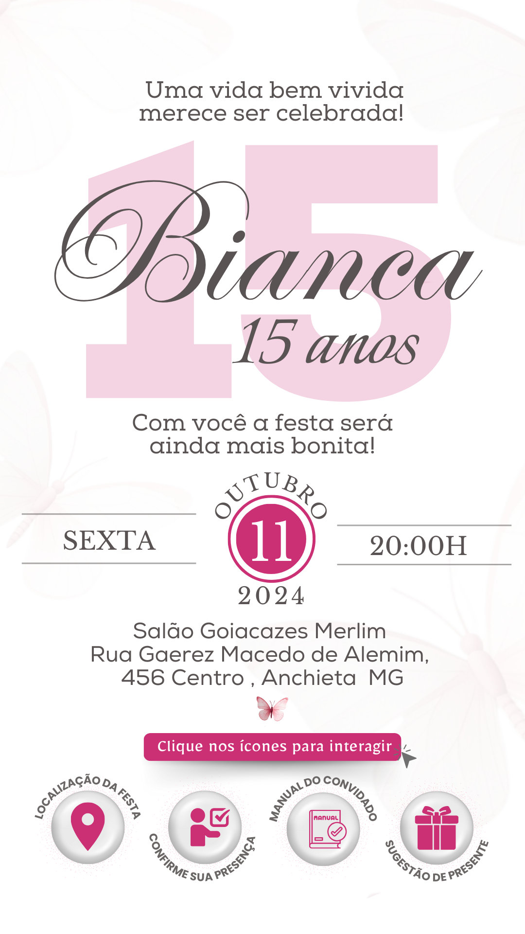 Convite Interativo -Pink 13