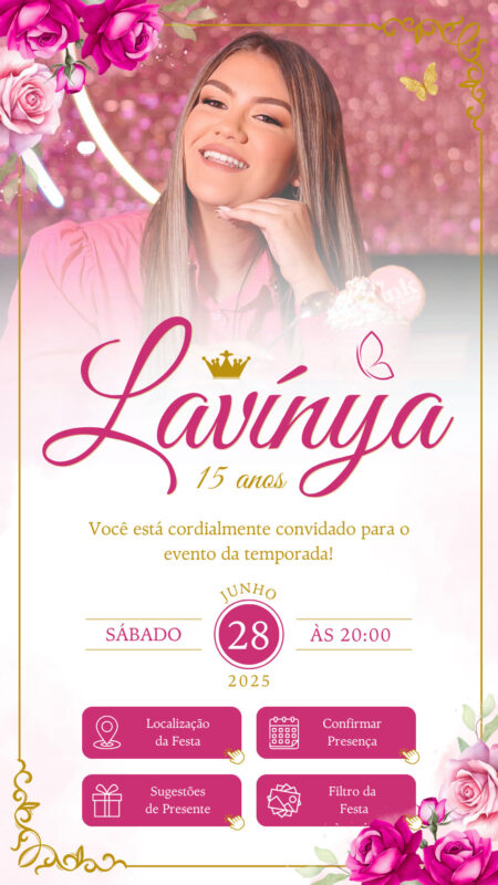 Convite Interativo - Pink 15 anos