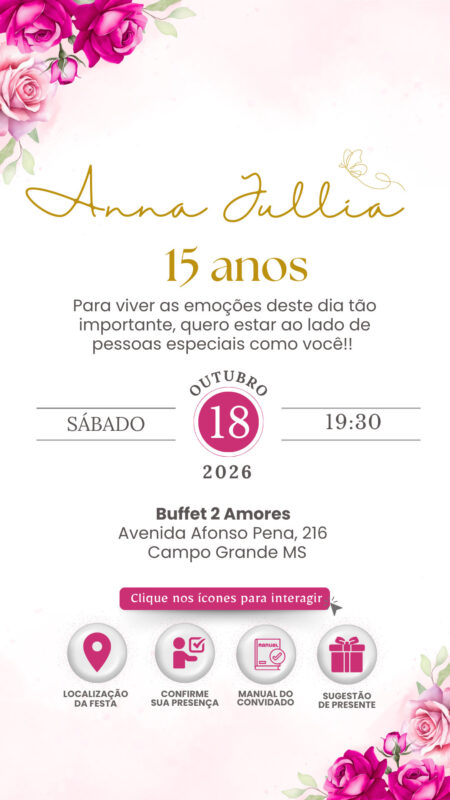 Convite Interativo -Pink 4