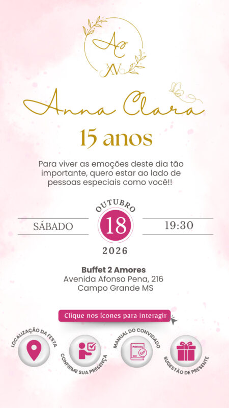 Convite Interativo -Pink 5