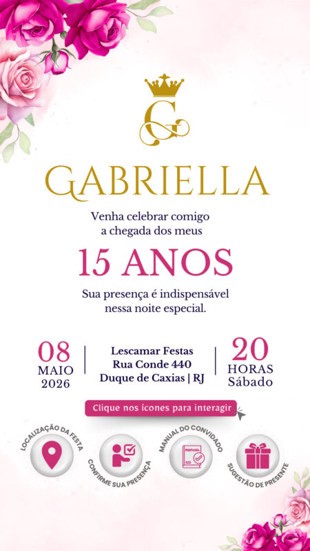 Convite Interativo -Pink 8