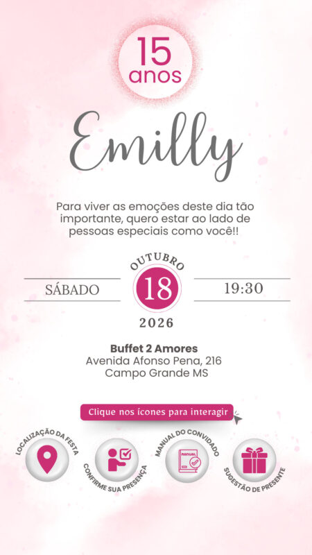 Convite Interativo -Pink 9