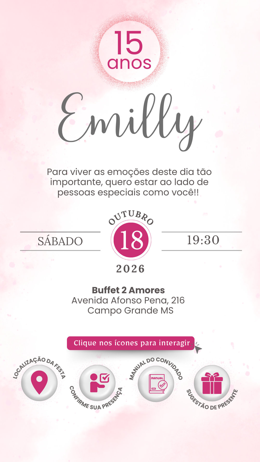 Convite Interativo -Pink 9