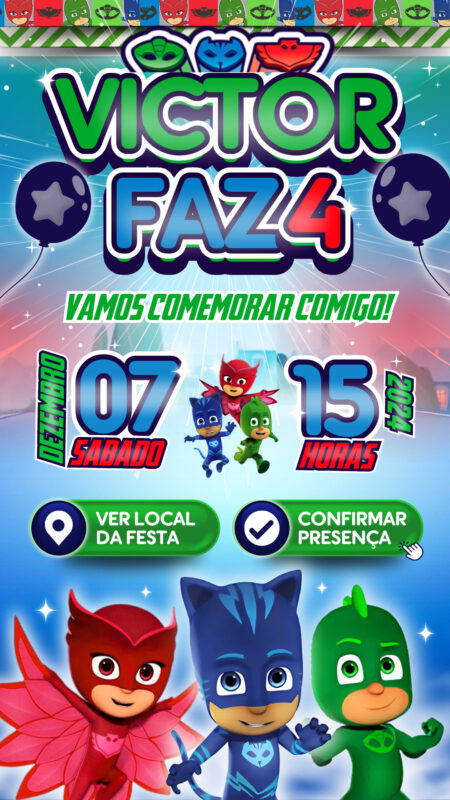 Convite Interativo - PJ Masks