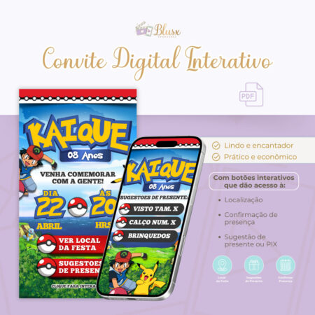 Convite Interativo - Pokemon
