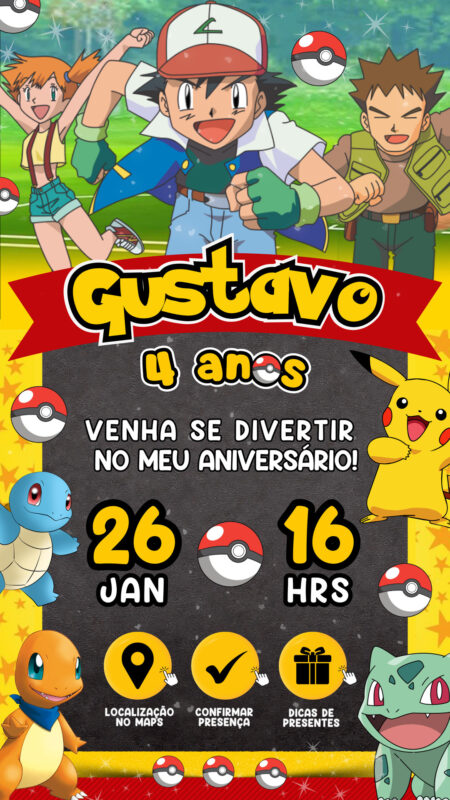 Convite Interativo - Pokémon