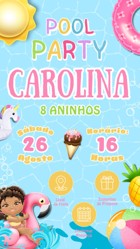 Convite Interativo - Pool Party