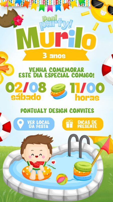 Convite Interativo - Pool Party