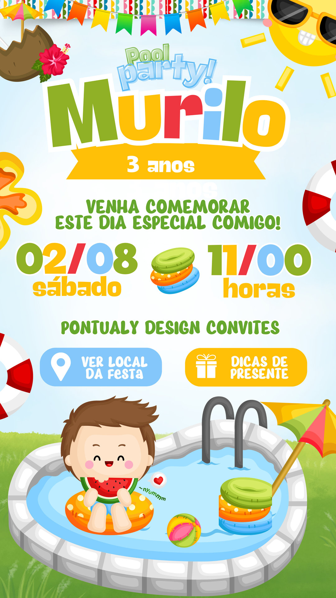 Convite Interativo - Pool Party