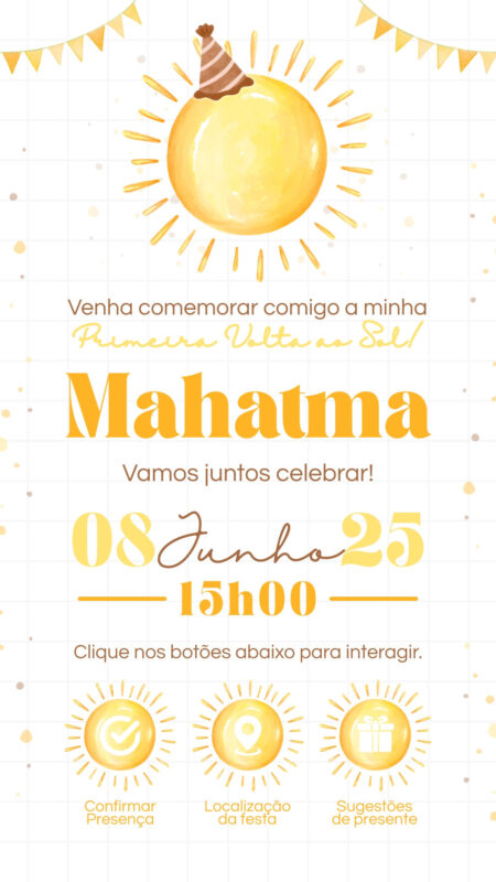Convite Interativo - Primeira Volta ao Sol
