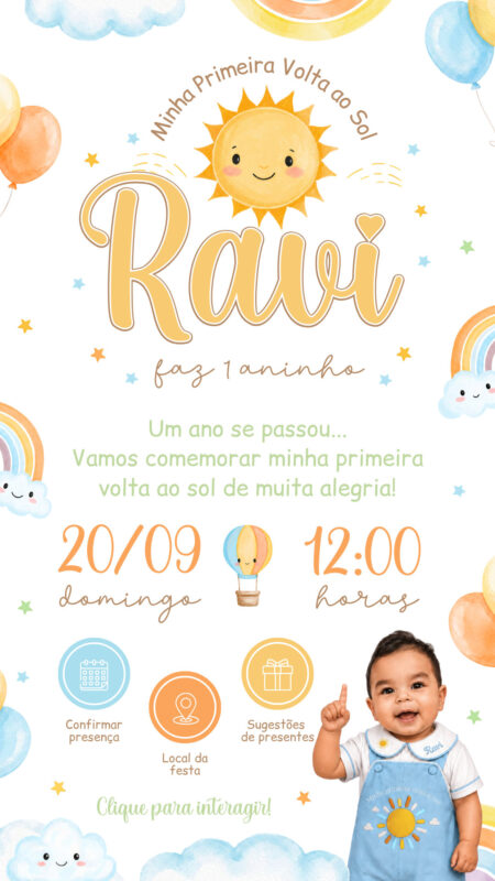 Convite Interativo - Primeira volta ao sol