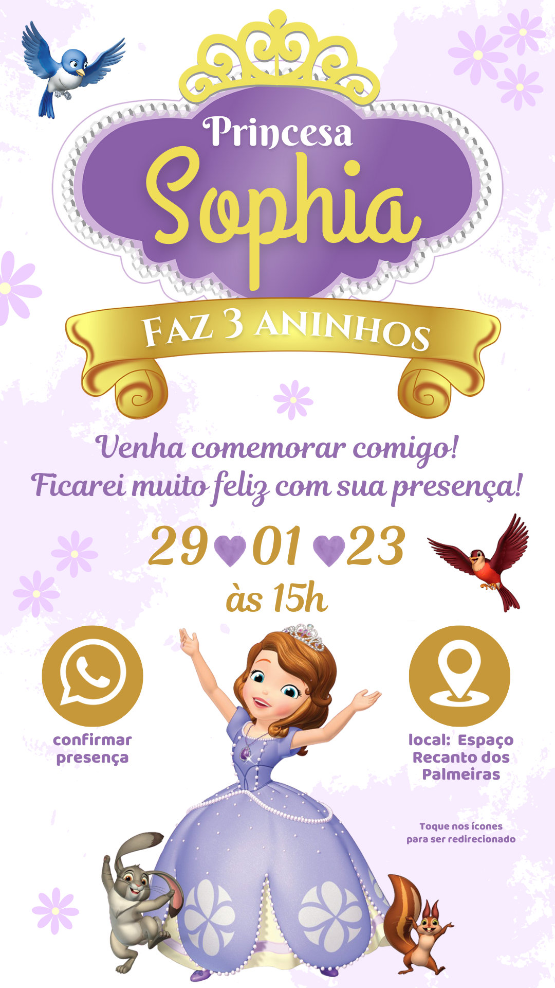 Convite Interativo - Princesinha Sofia
