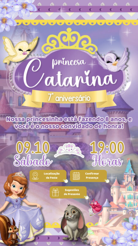 Convite Interativo - Princesinha Sophia