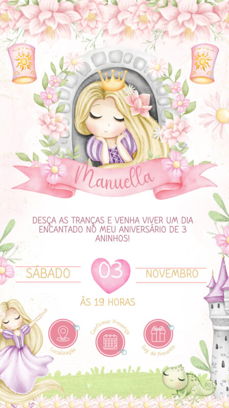 Convite Interativo - Rapunzel