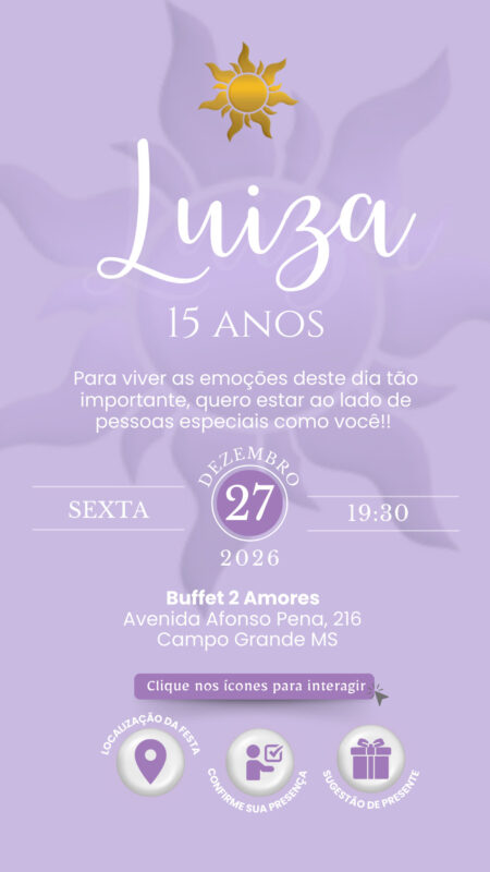 Convite Interativo -Rapunzel Lilás 12