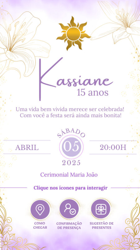 Convite Interativo -Rapunzel Lilás 13