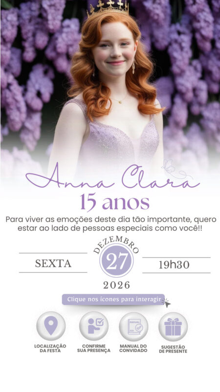 Convite Interativo -Rapunzel Lilás 5