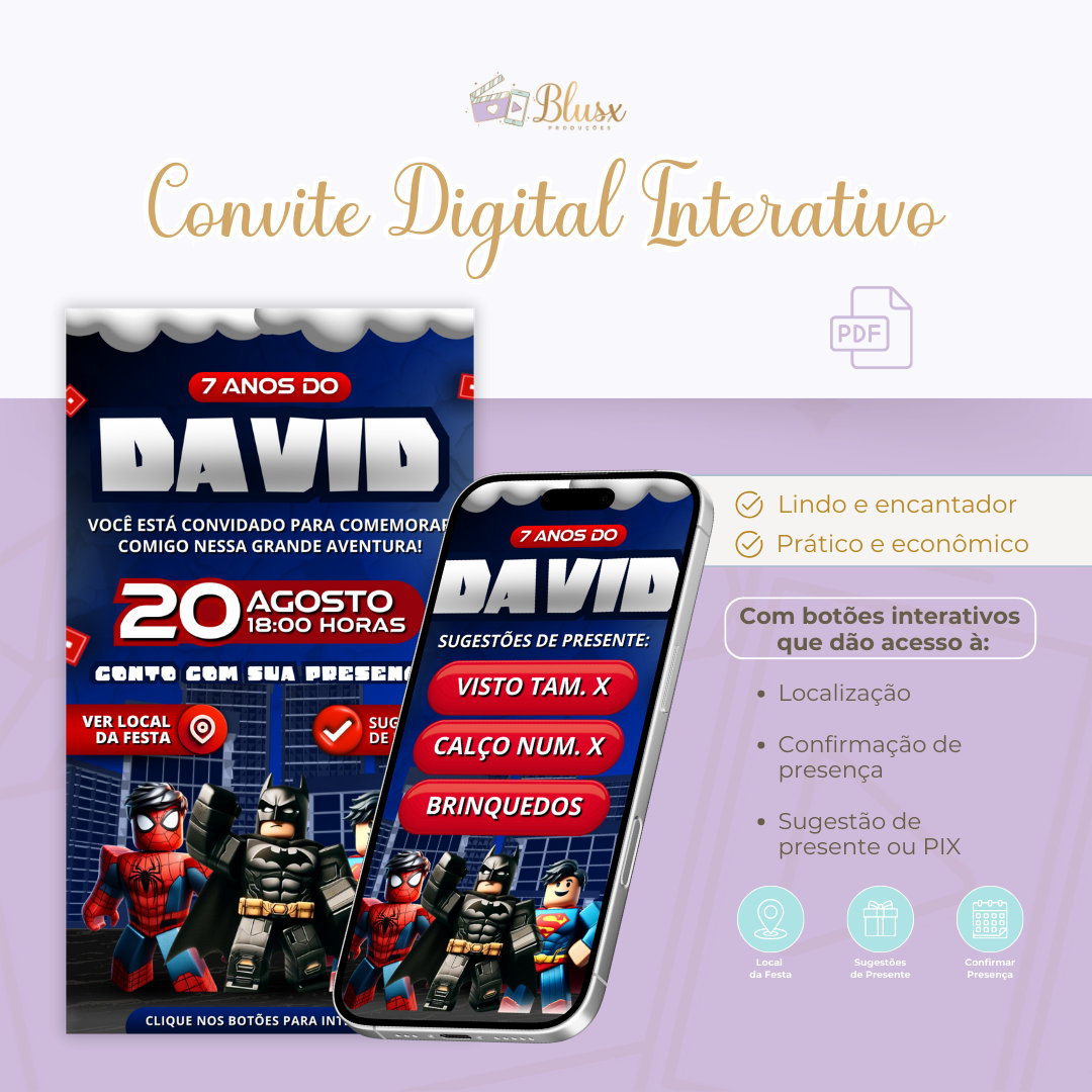 Convite Interativo - Roblox