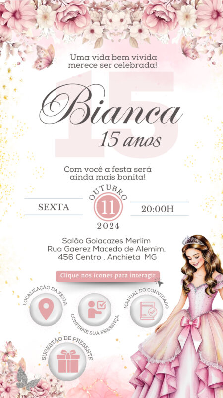Convite Interativo - Rosa 10