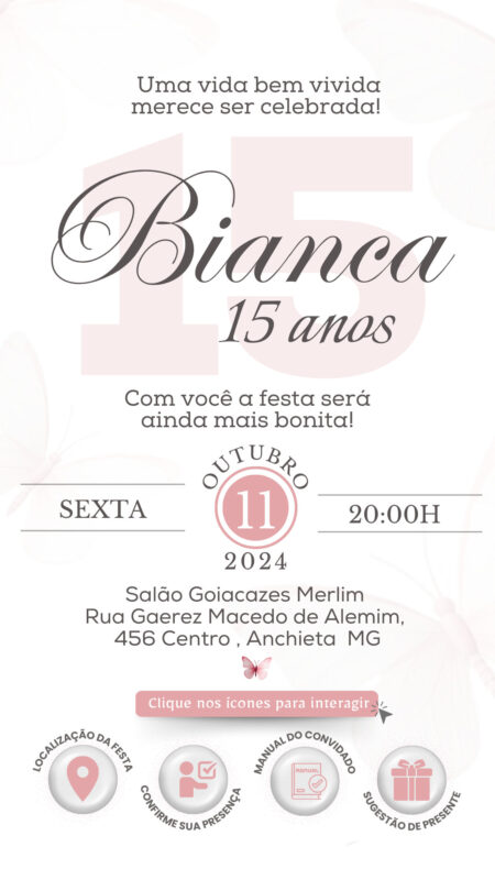 Convite Interativo - Rosa 11