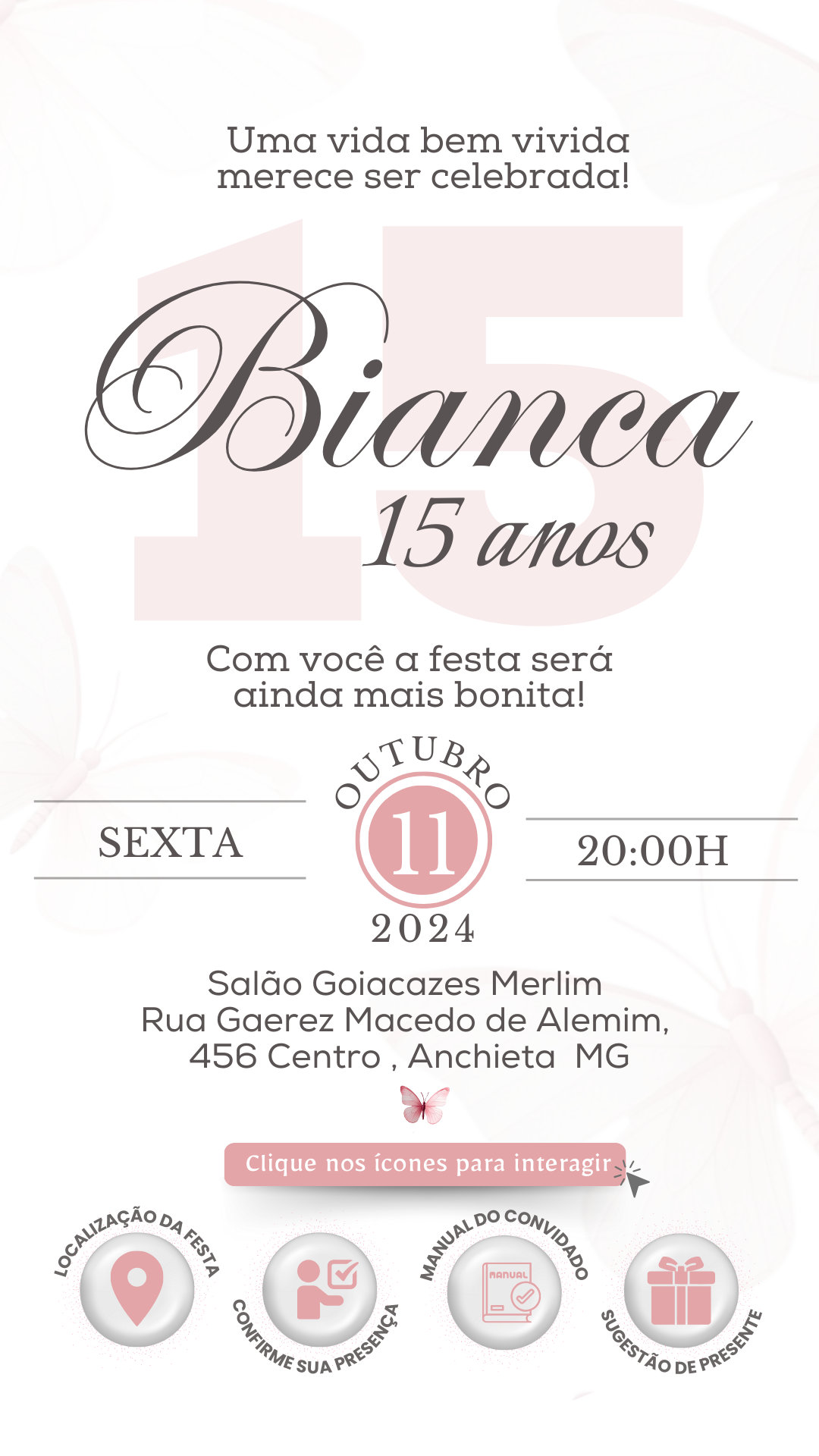 Convite Interativo - Rosa 11
