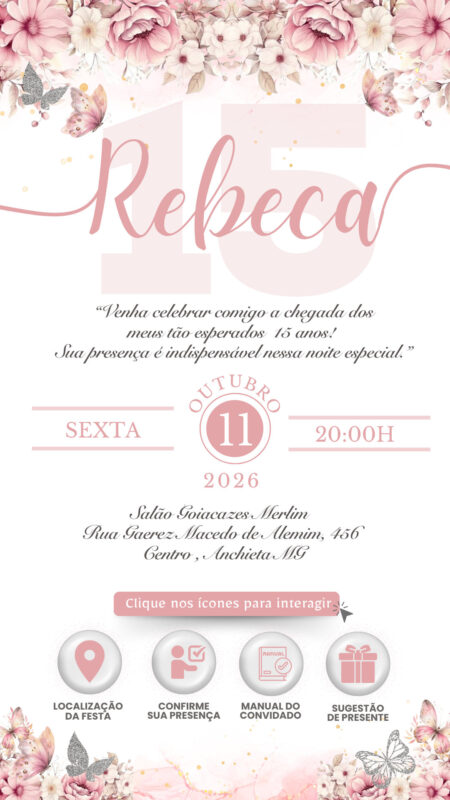 Convite Interativo - Rosa 3
