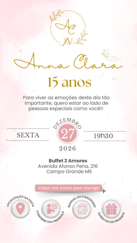 Convite Interativo - Rosa 5