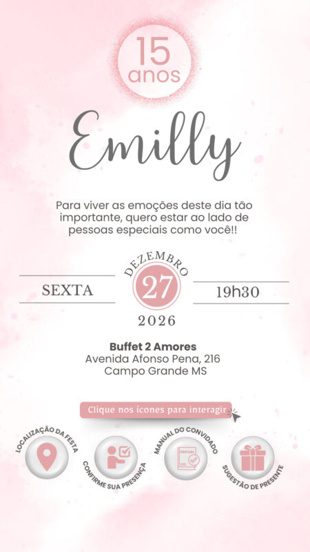 Convite Interativo - Rosa 7