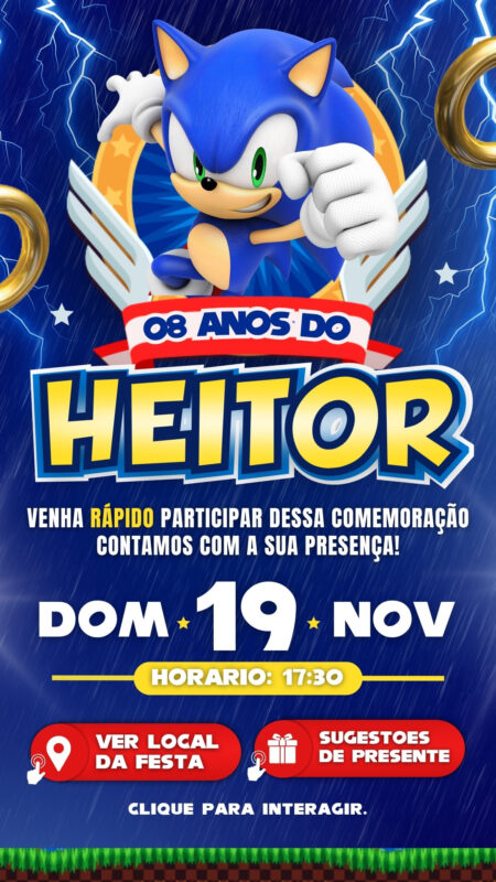 Convite Interativo - Sonic