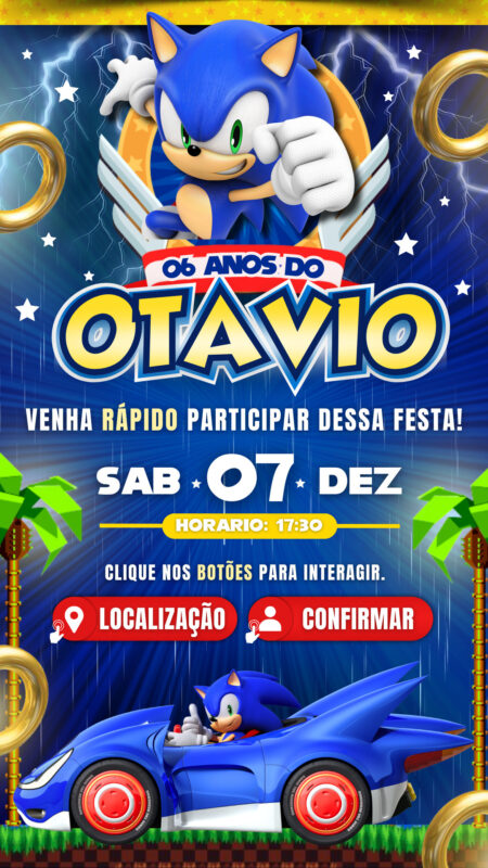 Convite Interativo - Sonic