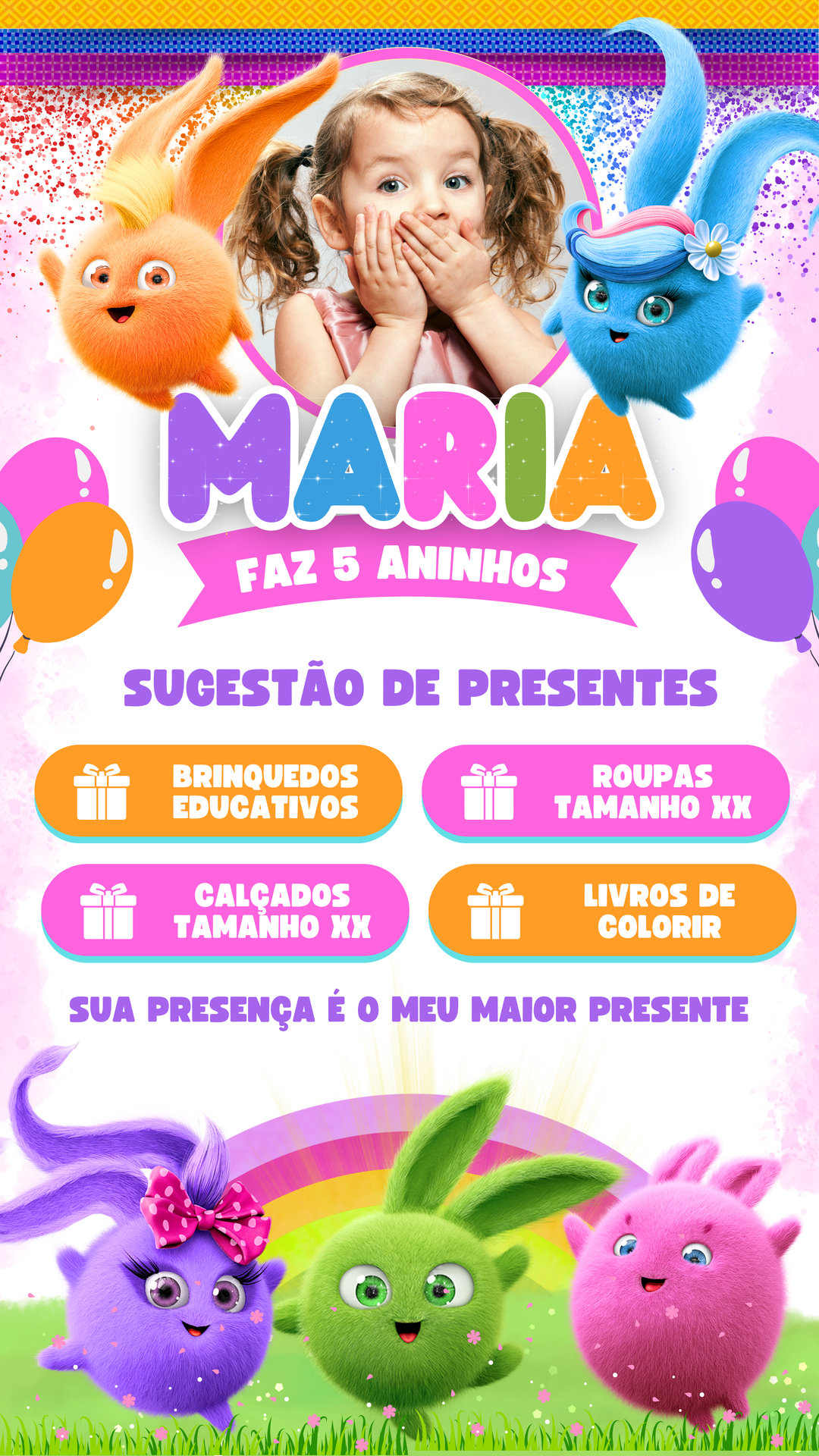 Convite Interativo - Sunny Bunnis - Imagem 2