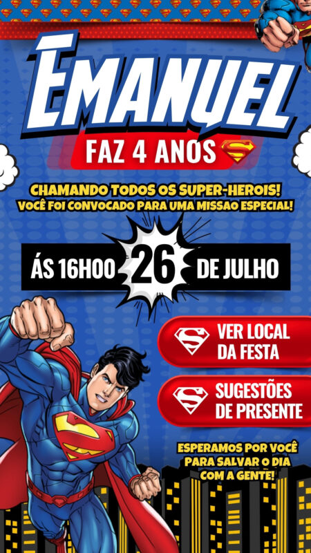 Convite Interativo - Super Homem