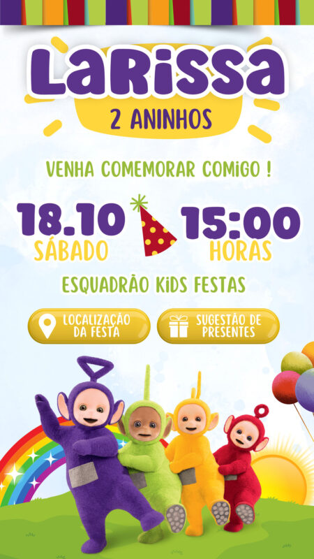 Convite Interativo - Teletubies