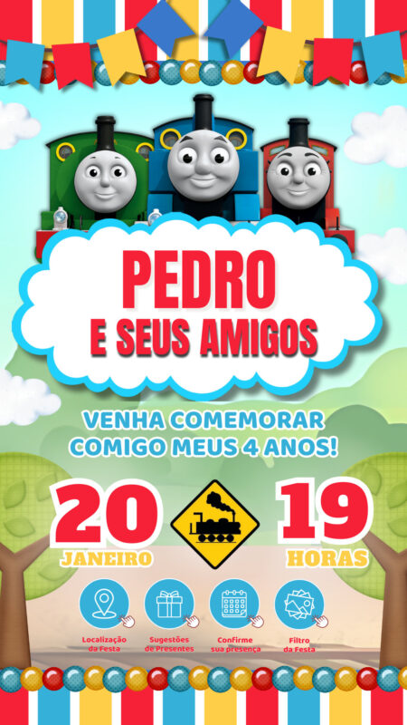 Convite Interativo - Thomas e Seus Amigos