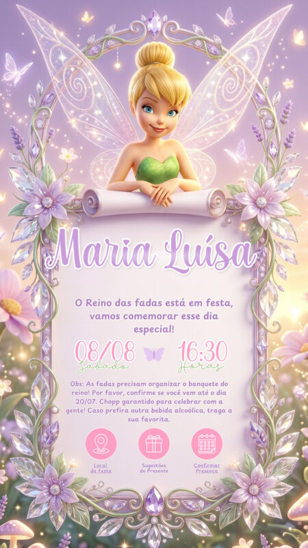 Convite Interativo - Tinker Bell