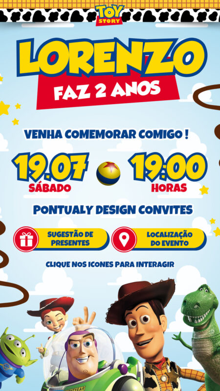 Convite Interativo - Toy Story