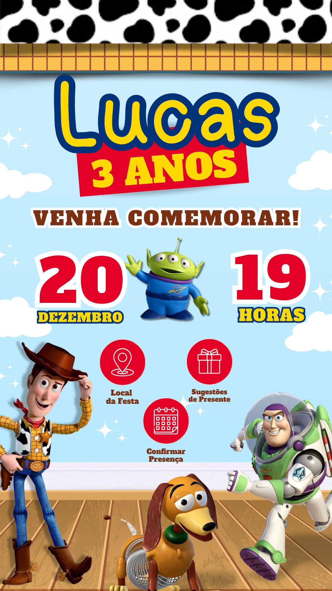 Convite Interativo - Toy Story Menino