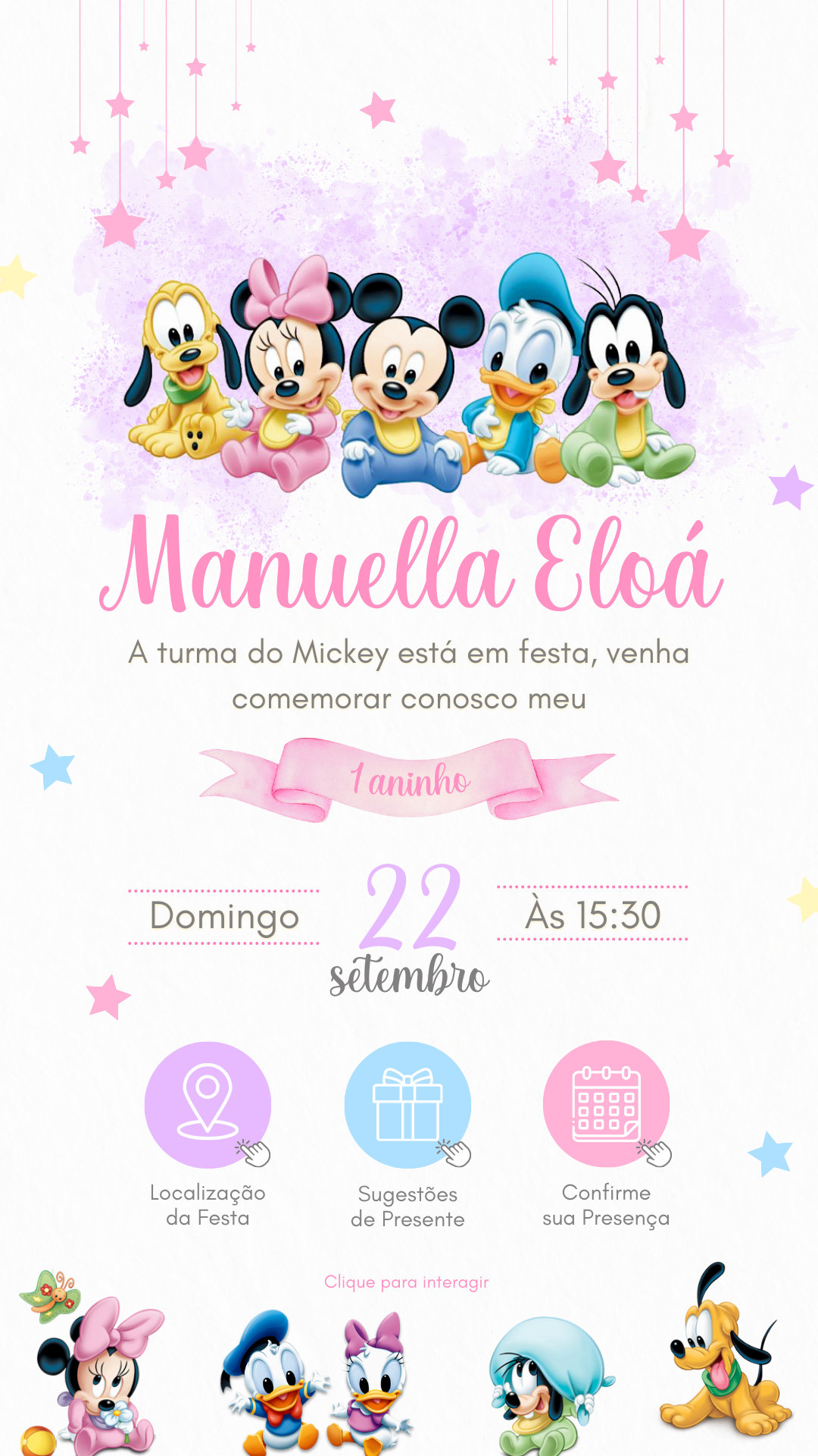 Convite Interativo - Turma da Minnie Baby
